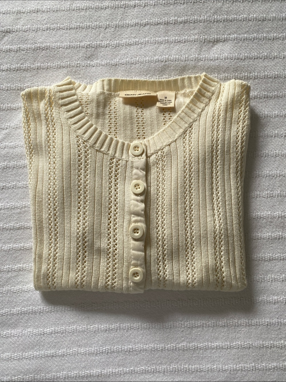 DKNY Ribbed Button-Front Cardigan